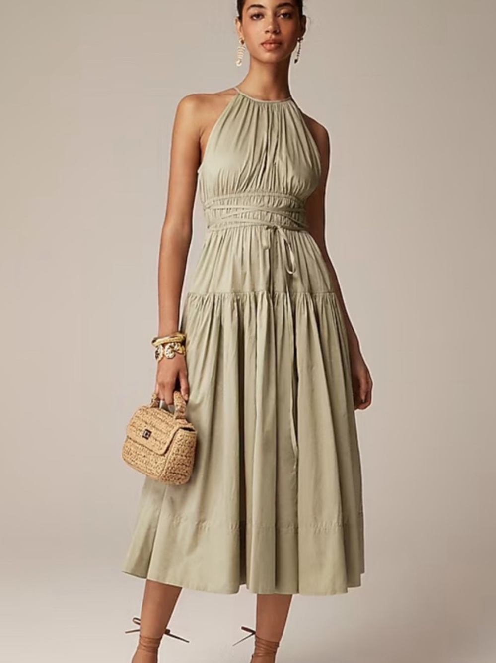 J. Crew Tie Waist Halter Dress